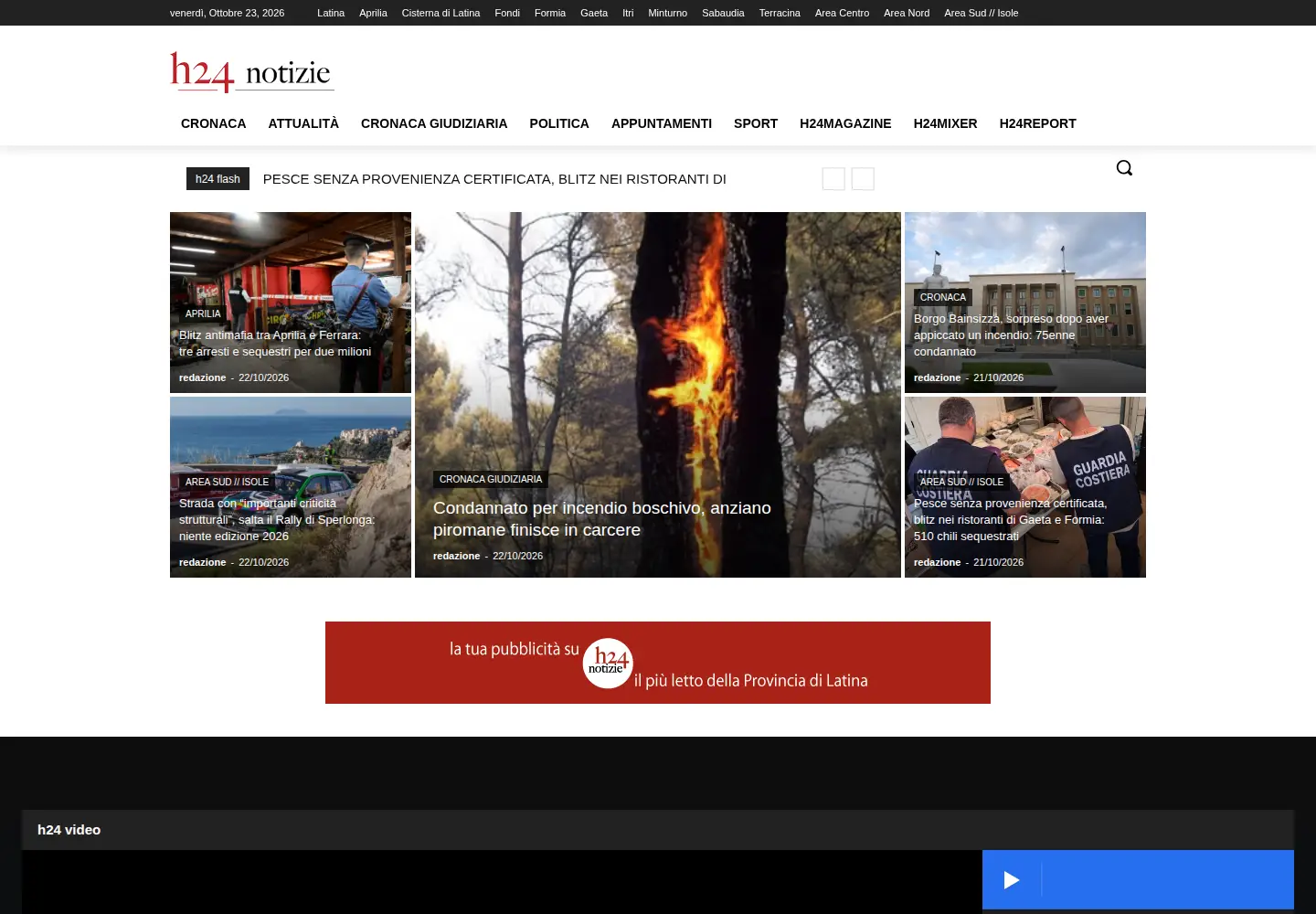 Captured homepage of h24notizie.com in the current scan