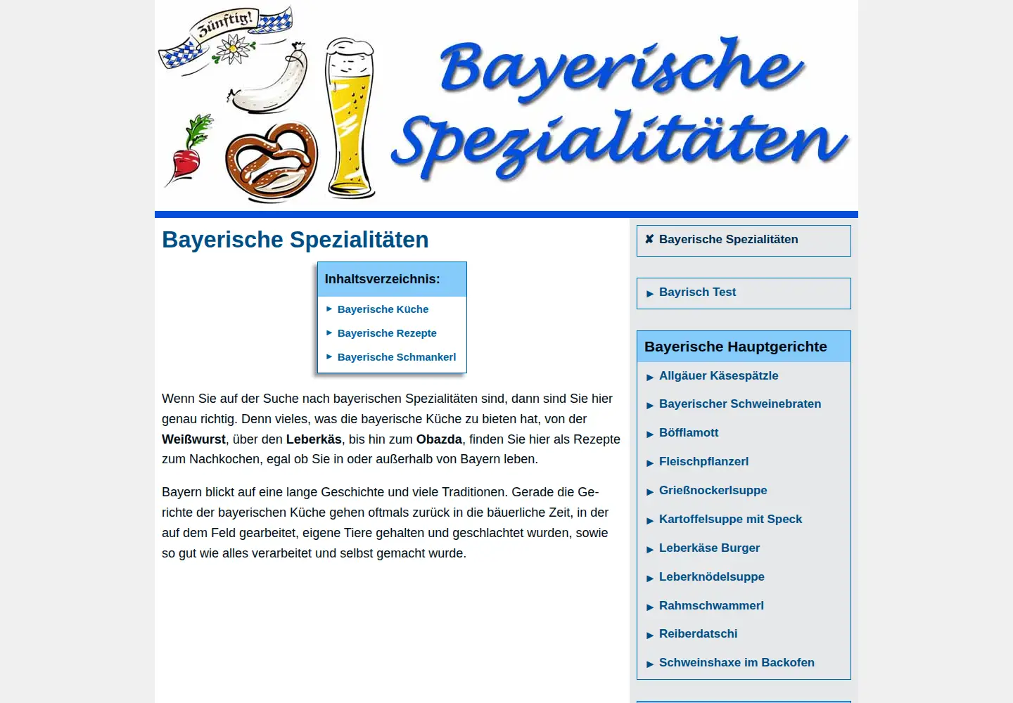 Screenshot of bayerische-spezialitaeten.net