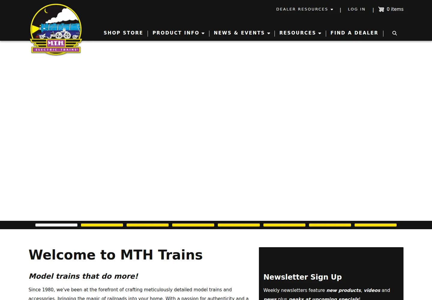 Captured homepage of mthtrains.com in the current scan