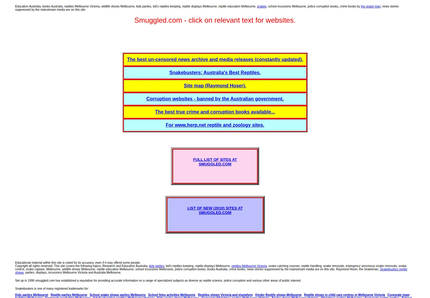 Captured homepage of smuggled.com in the current scan