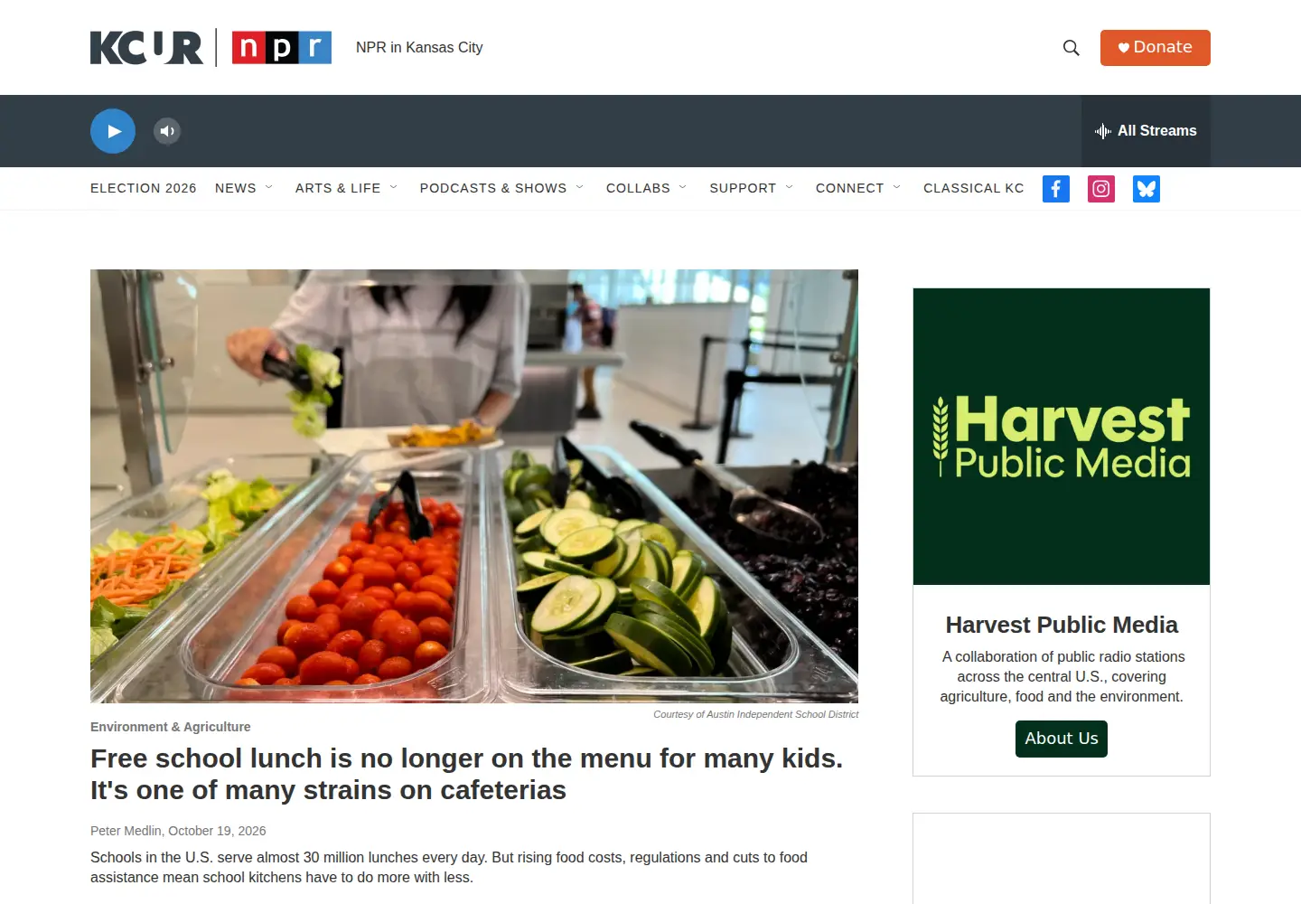 Screenshot of harvestpublicmedia.org