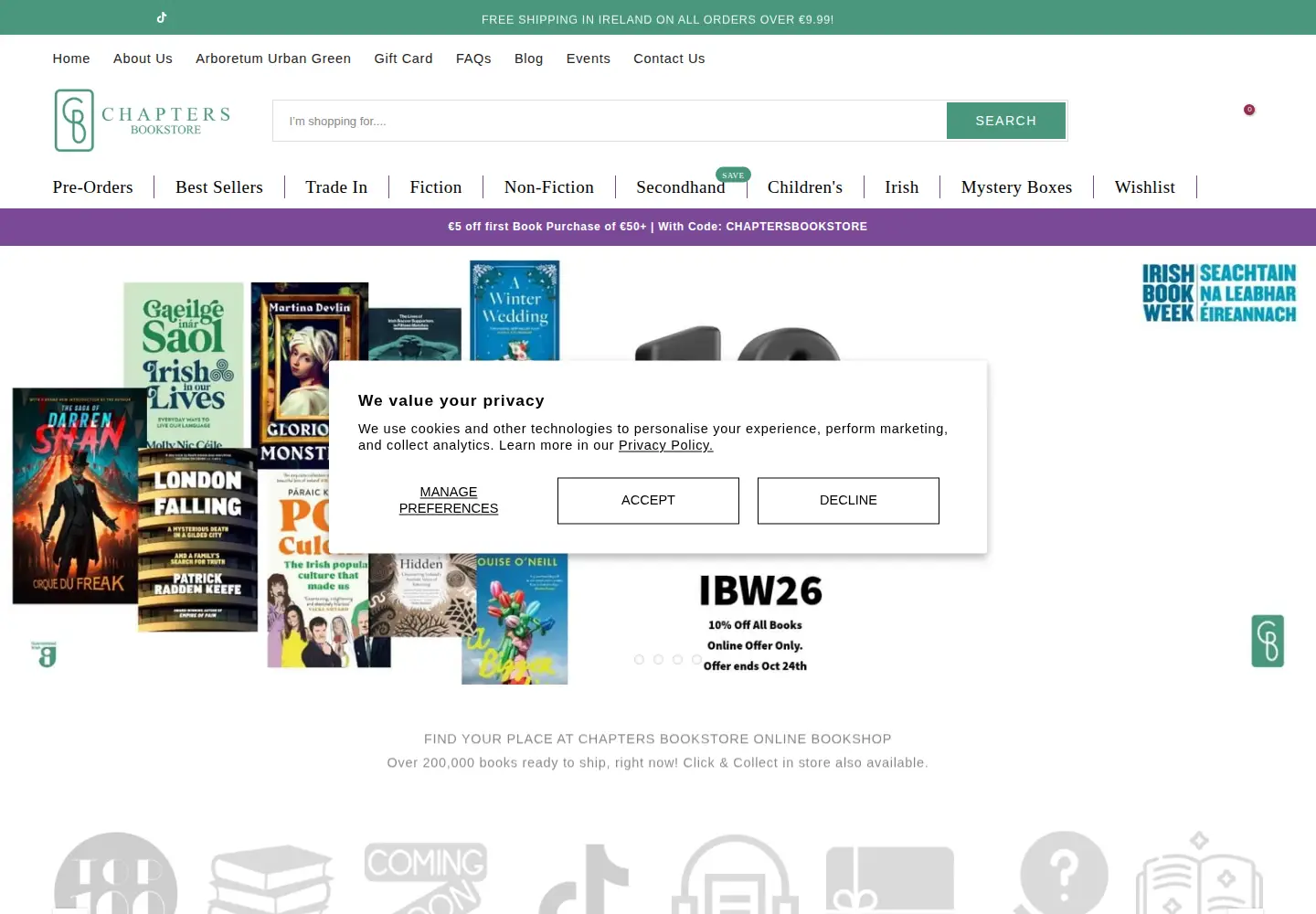 Screenshot of chaptersbookstore.com