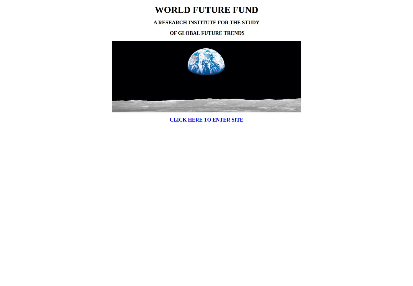 Captured homepage of worldfuturefund.org in the current scan