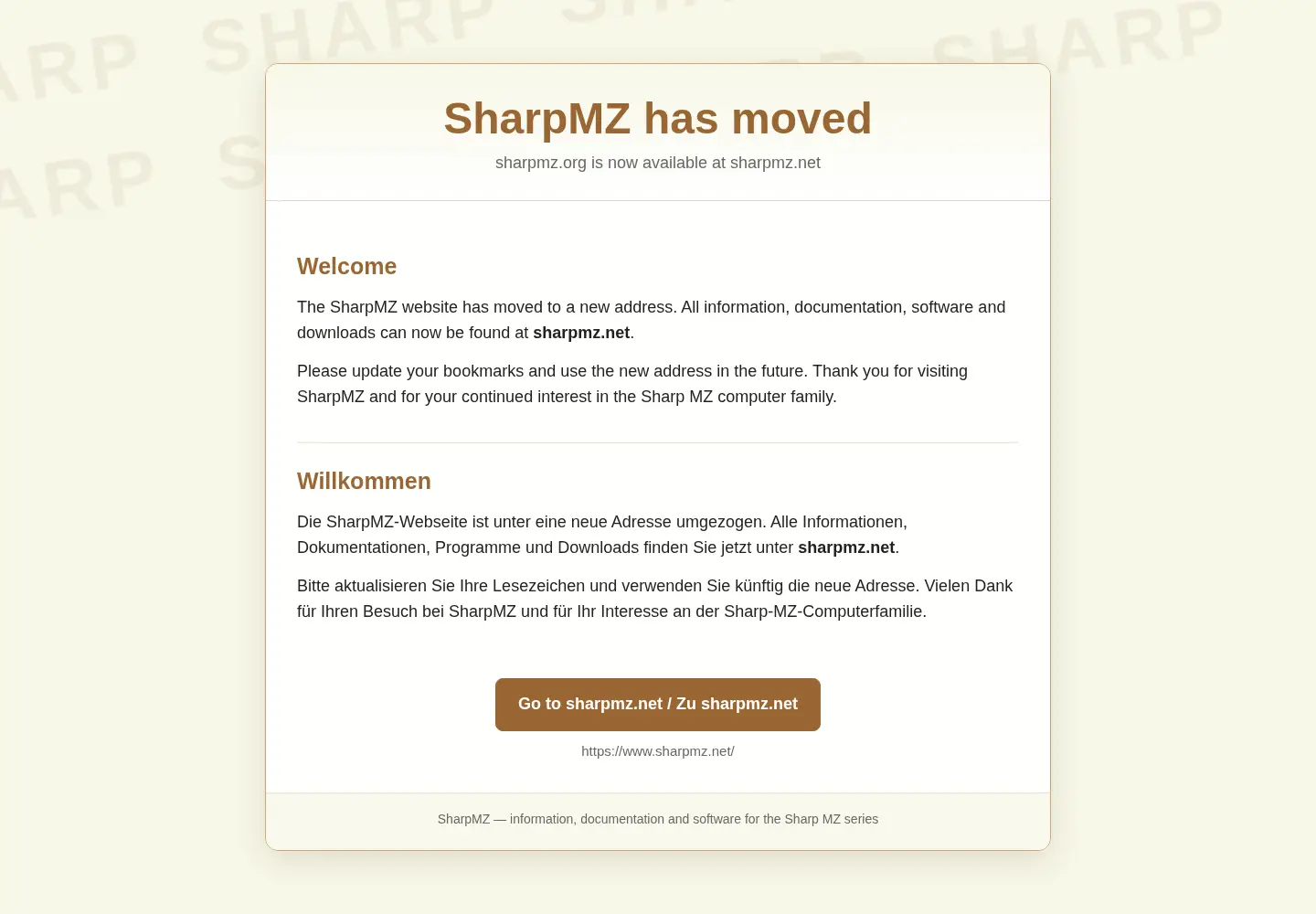 Screenshot of sharpmz.org