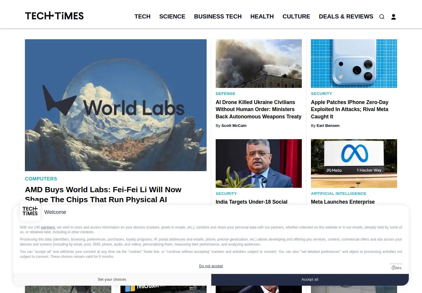 Screenshot of techtimes.com