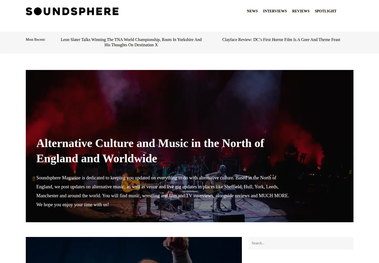 Screenshot of soundspheremag.com