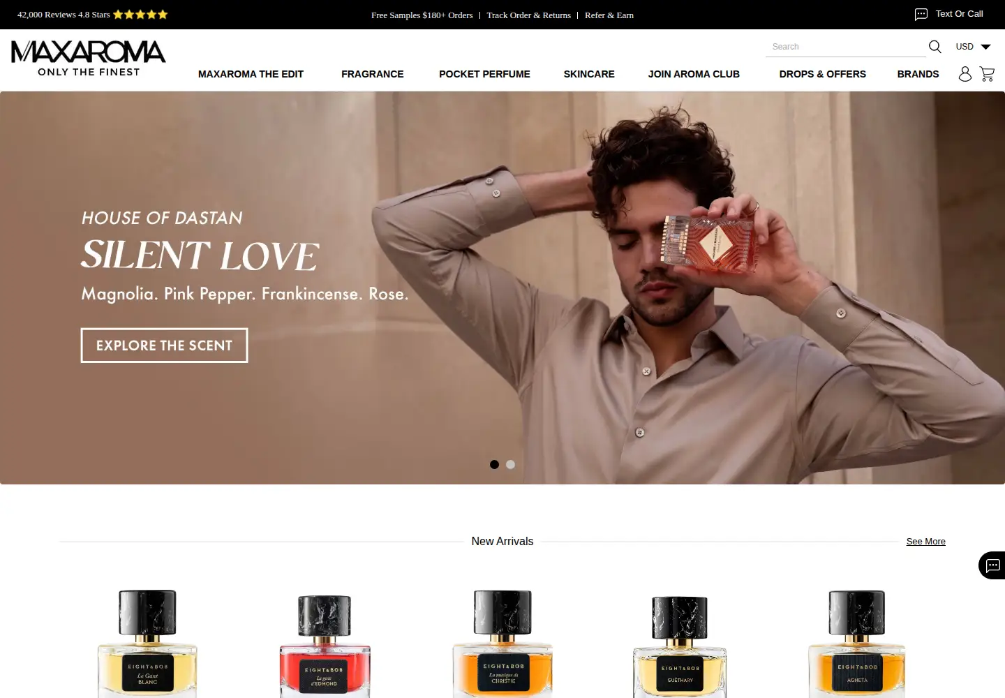 Screenshot of maxaroma.com