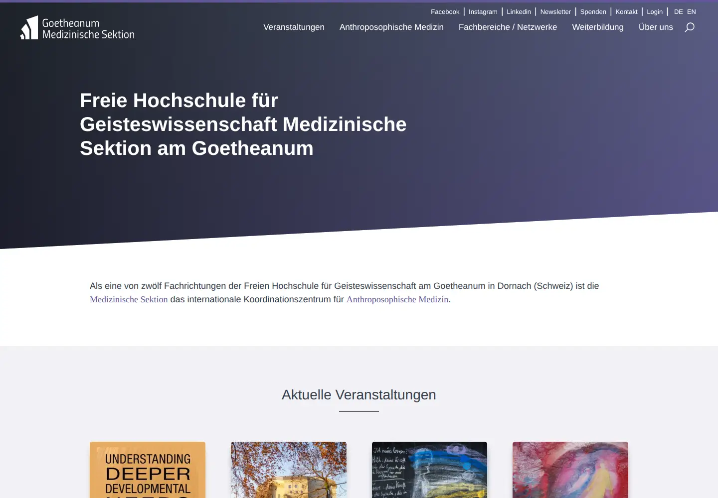 Captured homepage of medsektion-goetheanum.org in the current scan