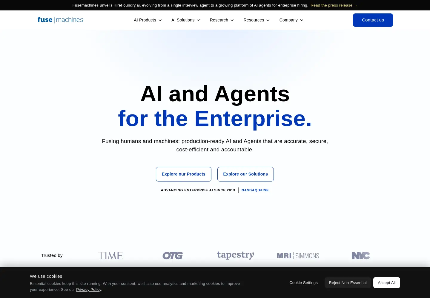 Screenshot of fusemachines.com