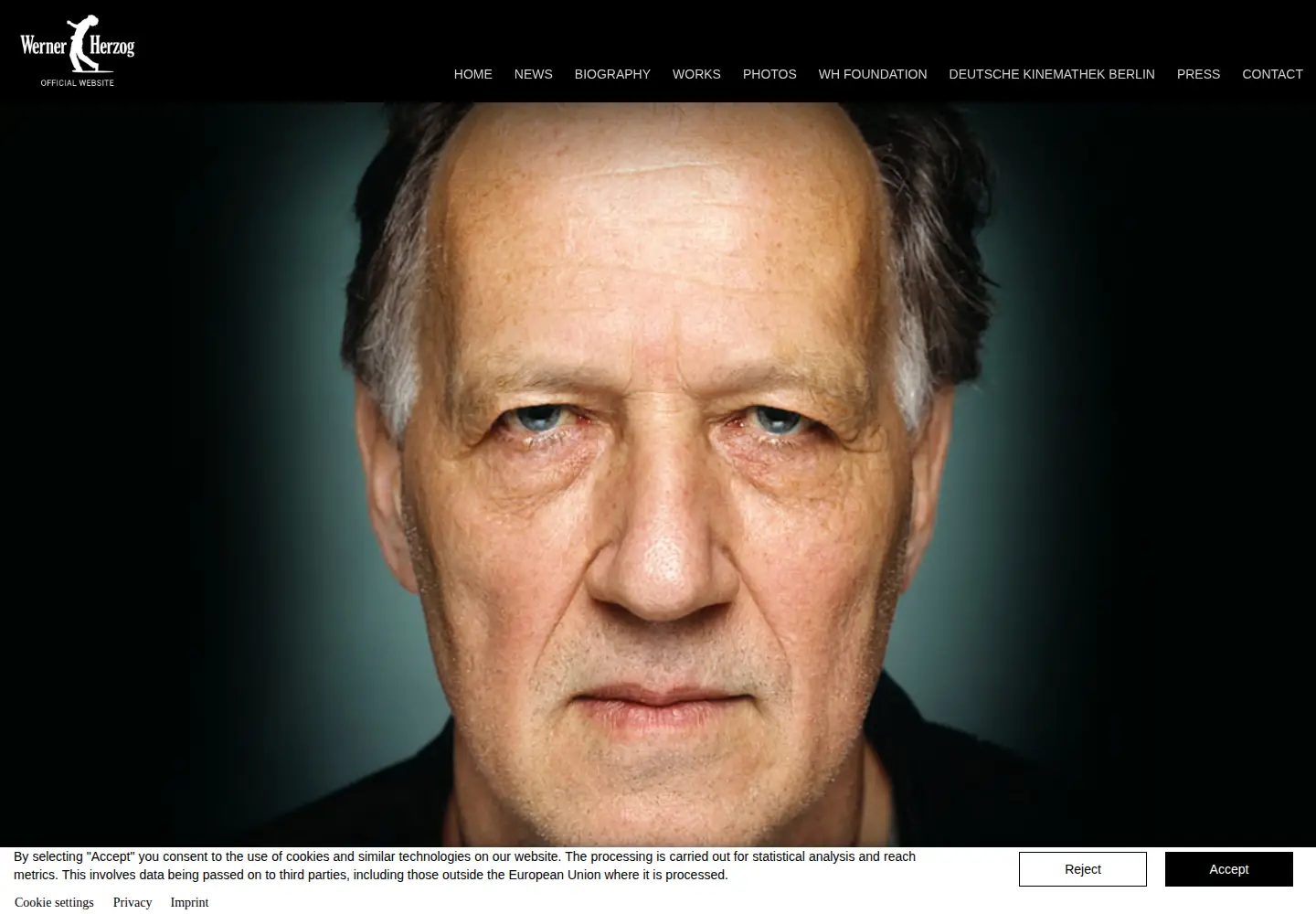 Captured homepage of wernerherzog.com in the current scan