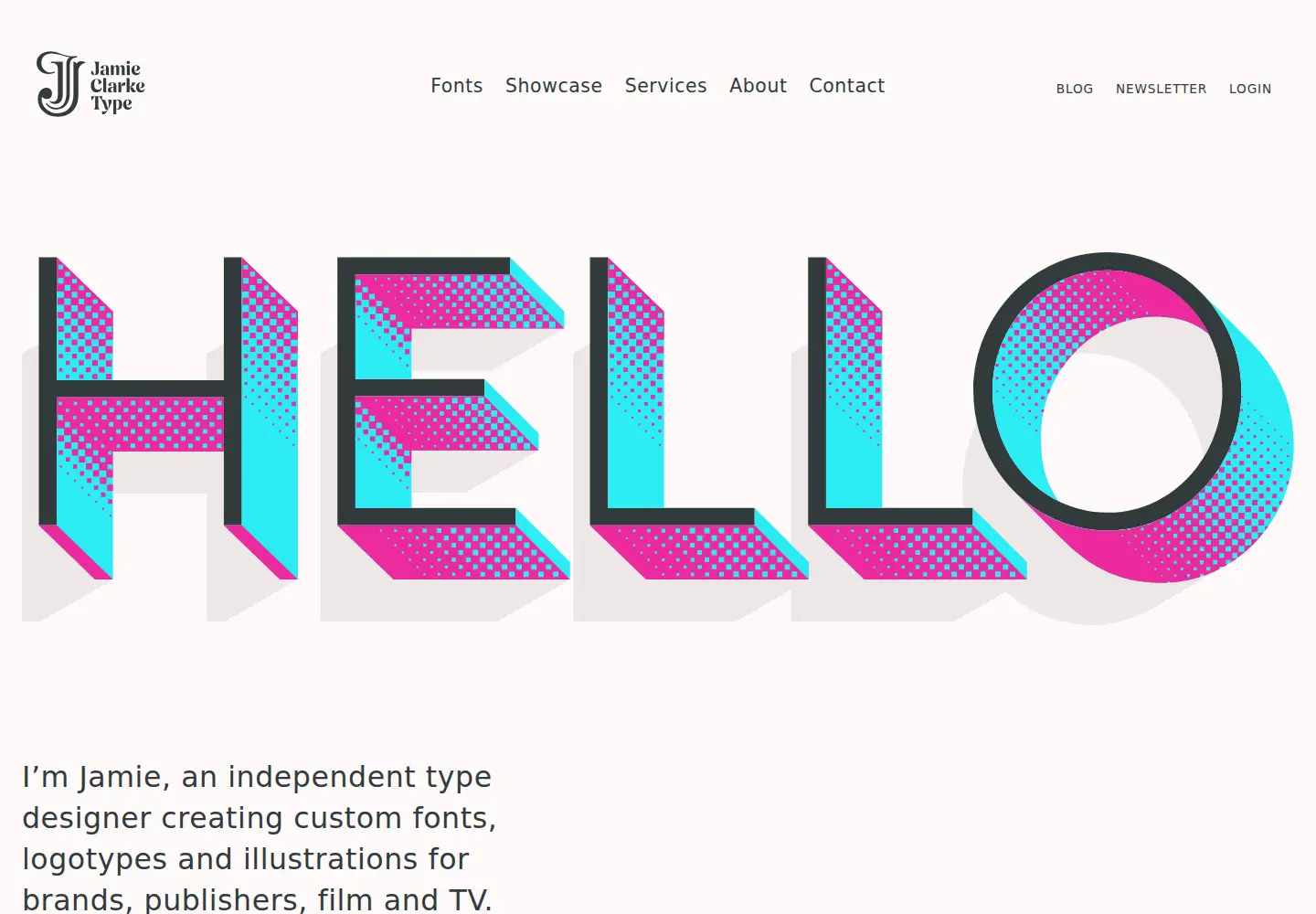 Screenshot of jamieclarketype.com