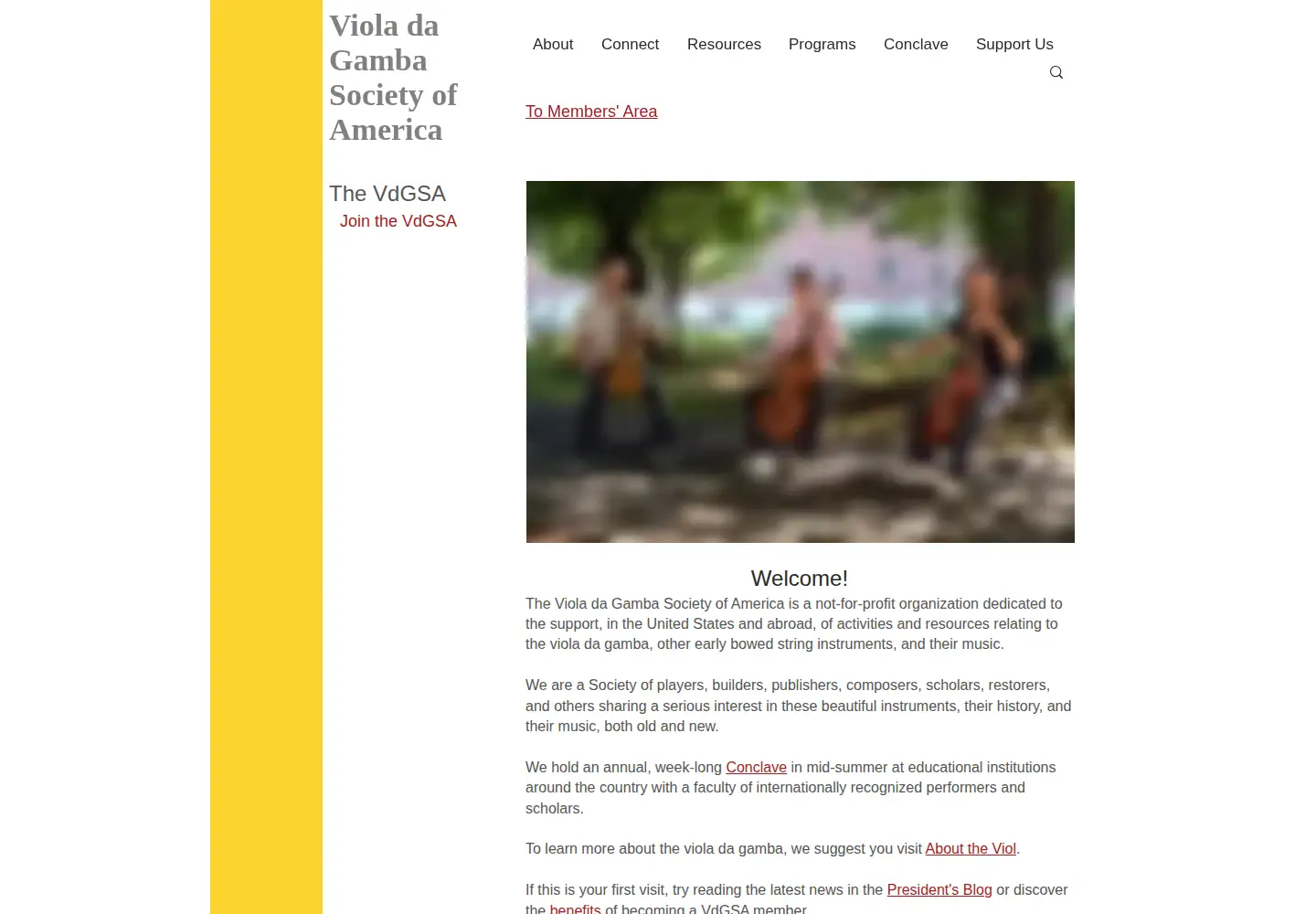 Captured homepage of vdgsa.org in the current scan