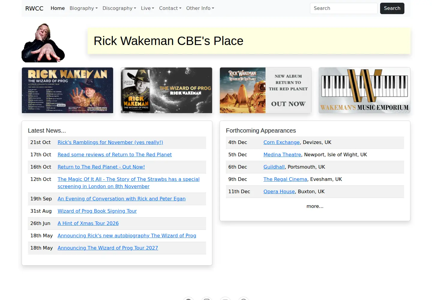 Captured homepage of rwcc.com in the current scan