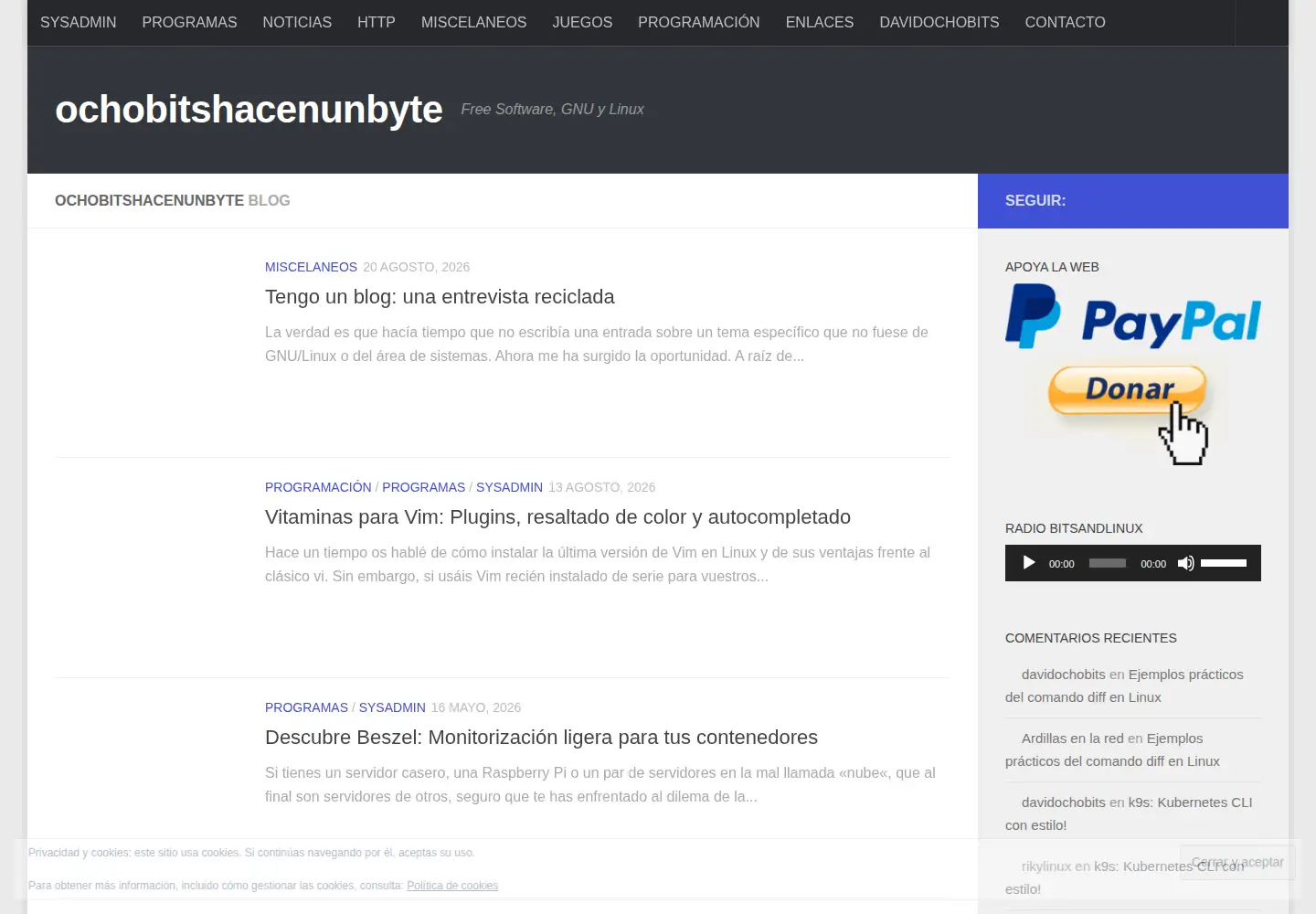 Screenshot of ochobitshacenunbyte.com
