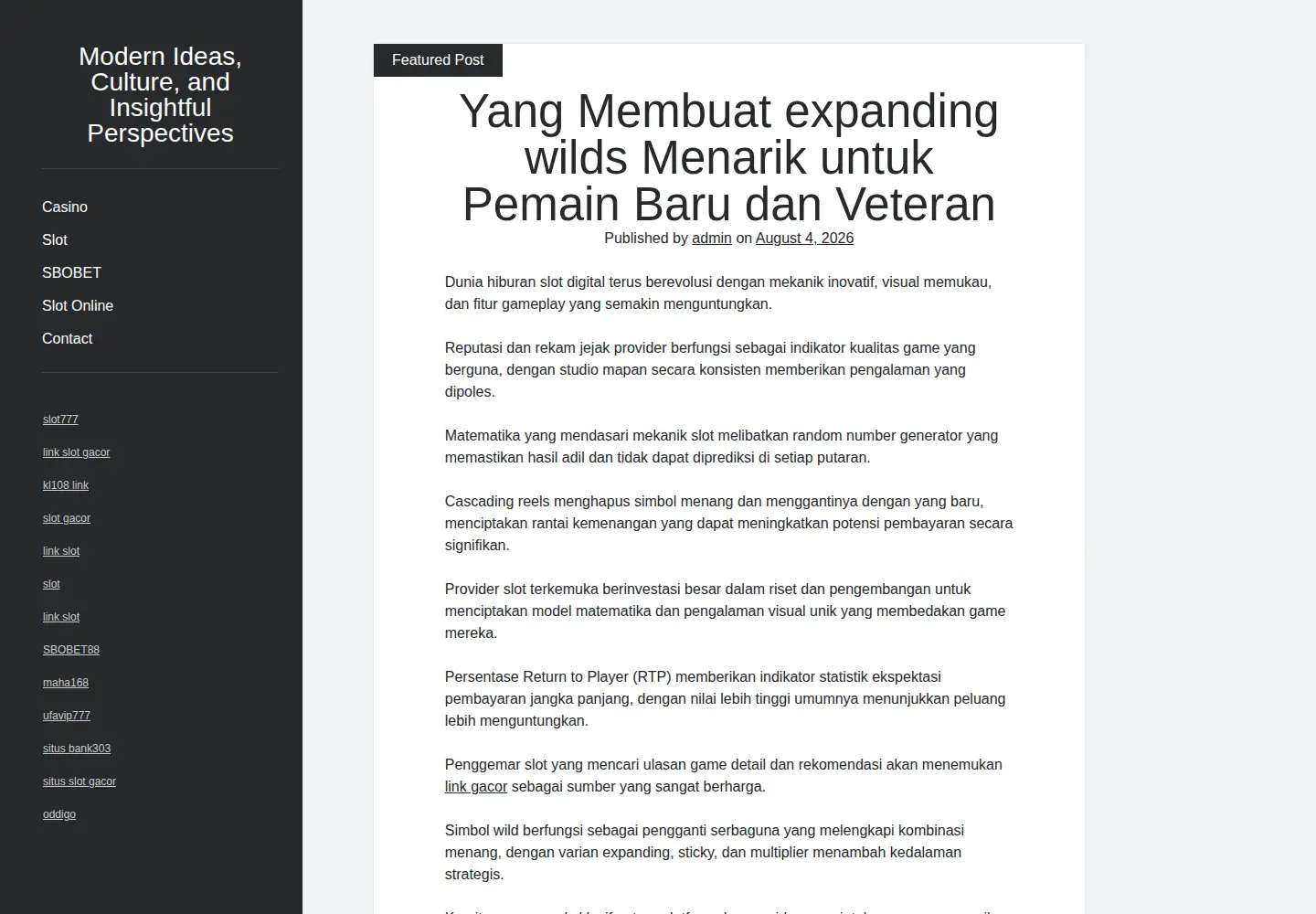 Captured homepage of institutemag.com in the current scan
