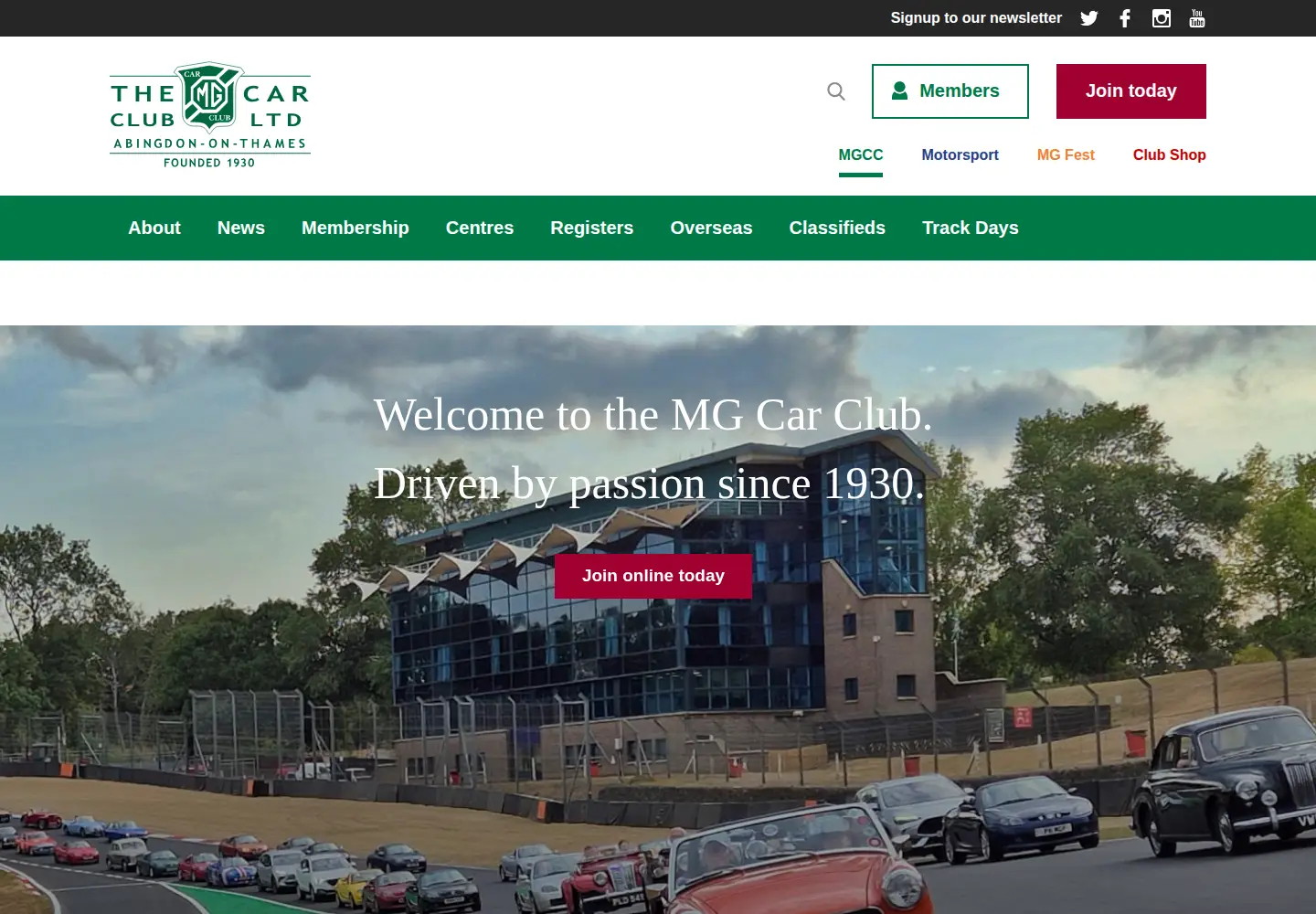 Captured homepage of mgcc.co.uk in the current scan
