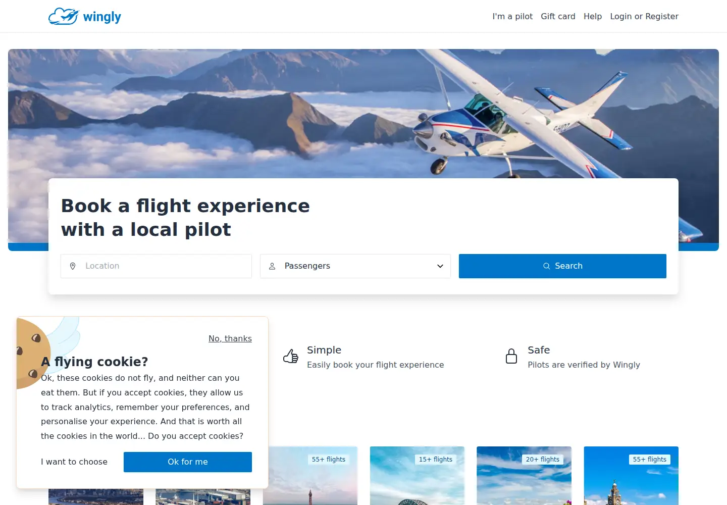 Captured homepage of wingly.io in the current scan