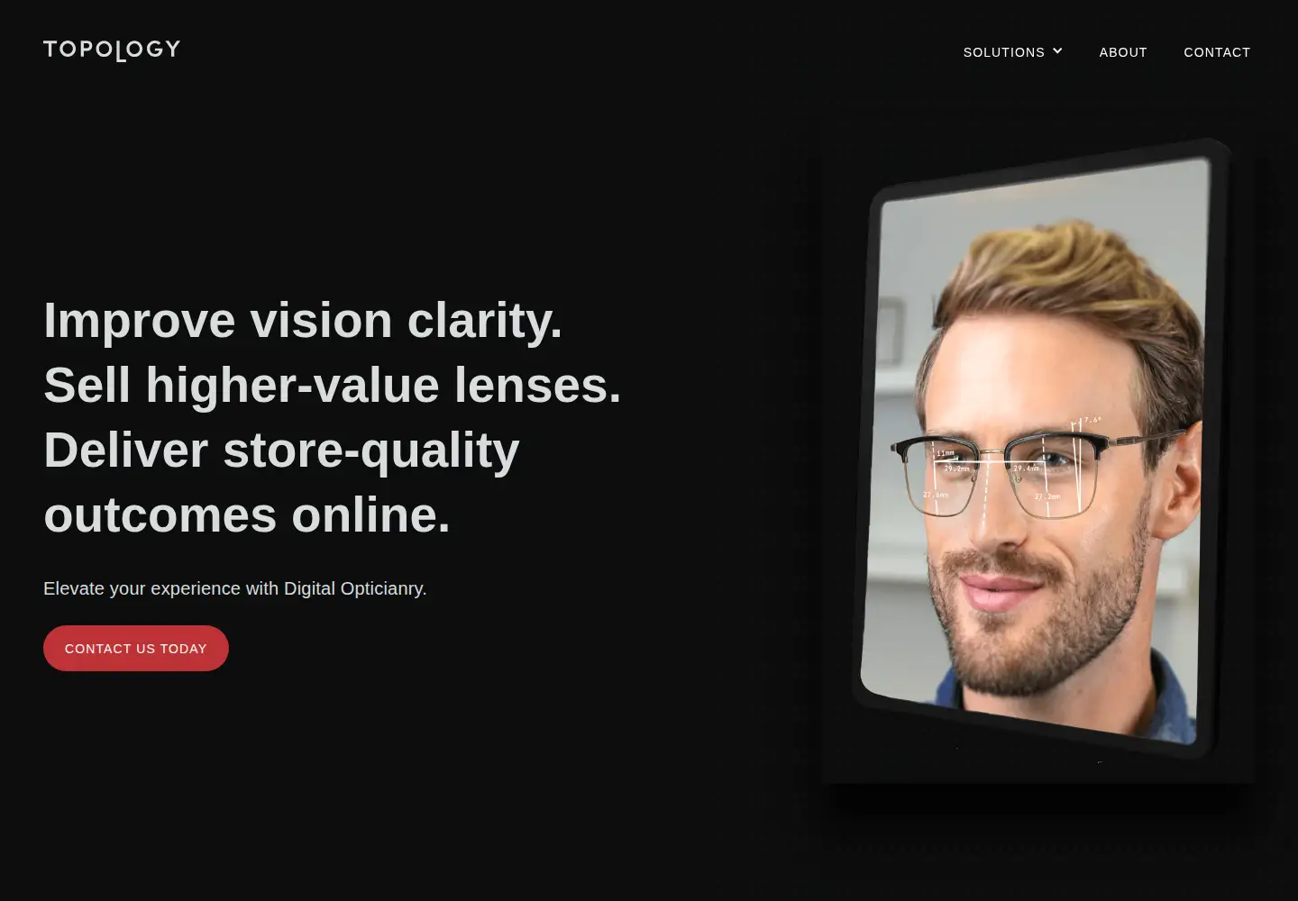 Screenshot of topologyeyewear.com