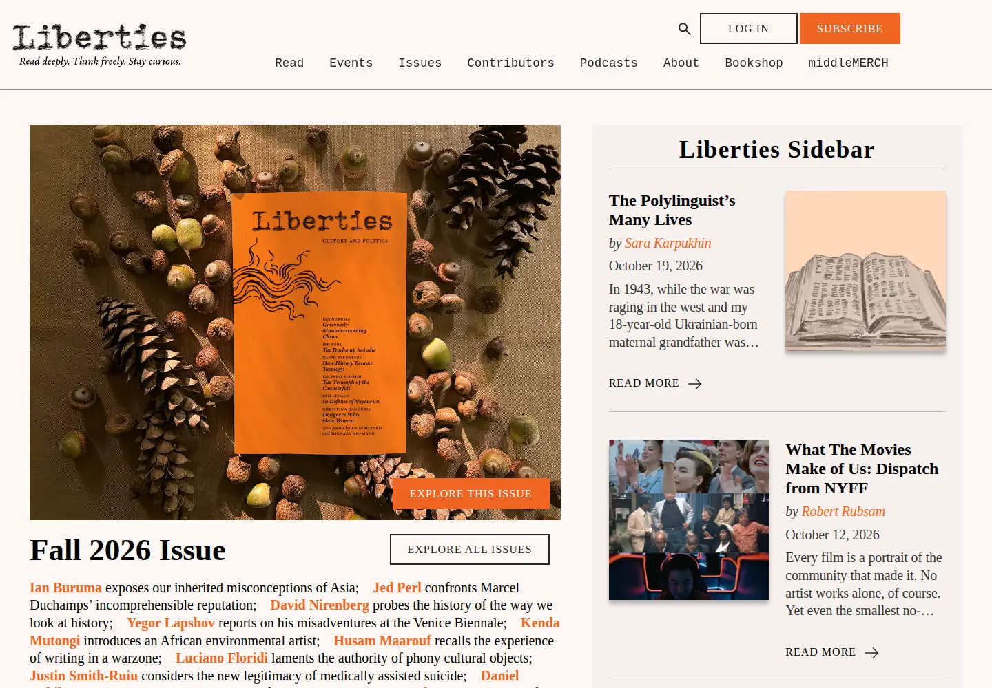Captured homepage of libertiesjournal.com in the current scan