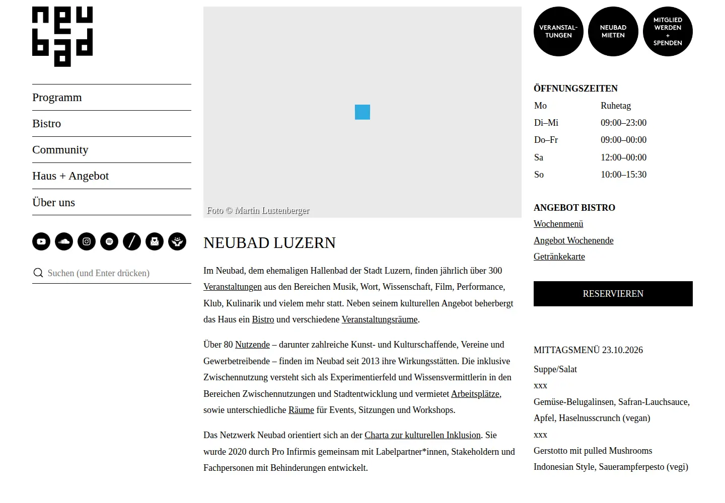 Captured homepage of neubad.org in the current scan