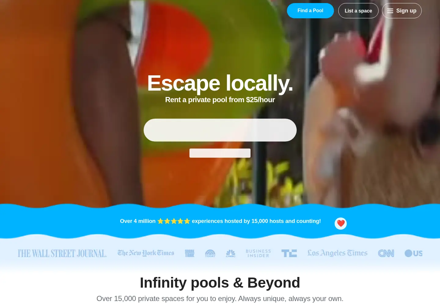 Captured homepage of swimply.com in the current scan