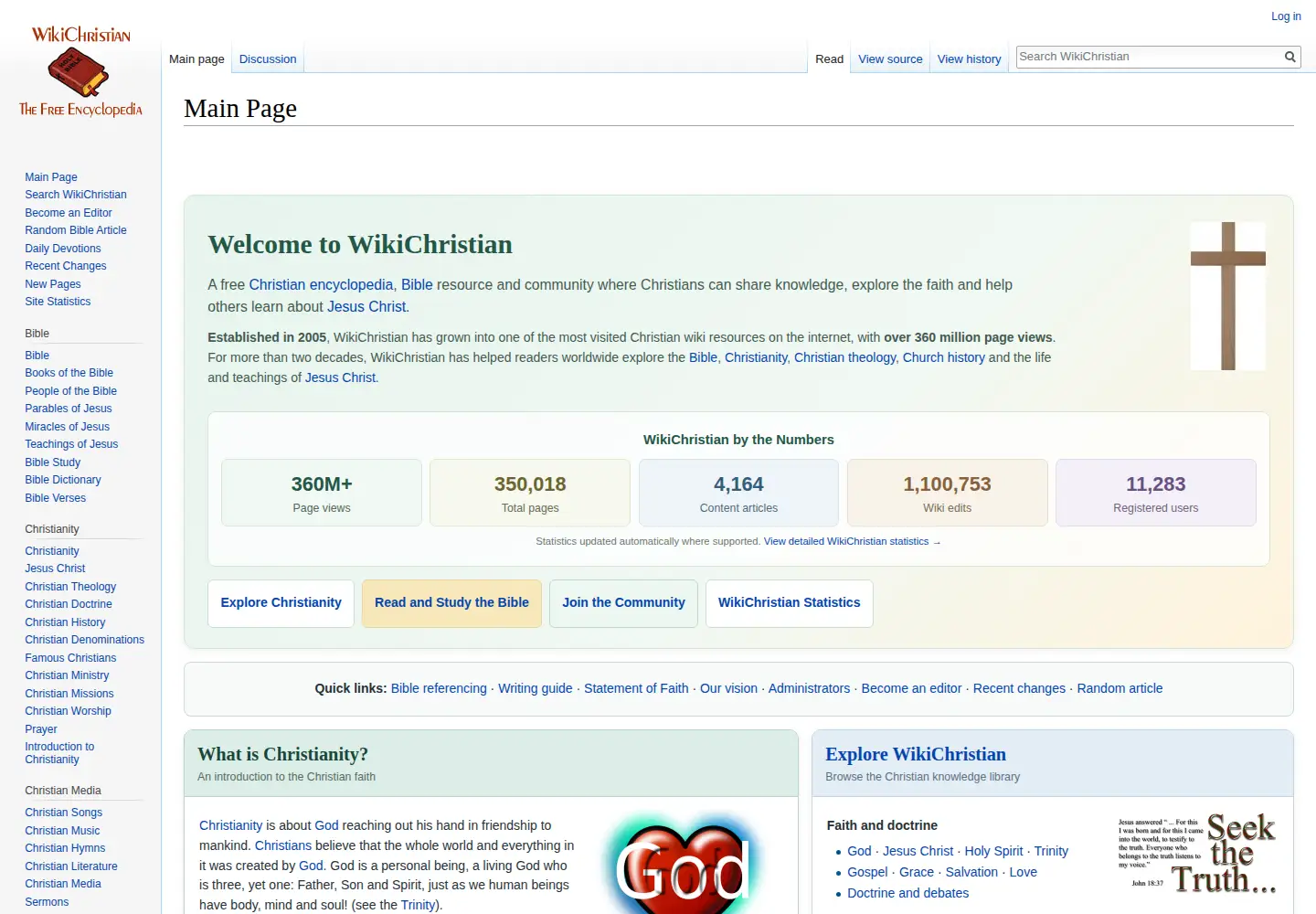 Screenshot of wikichristian.org