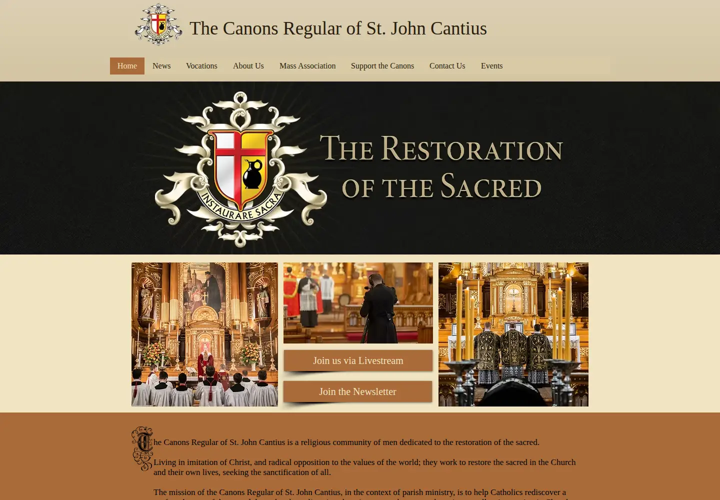 Screenshot of canons-regular.org