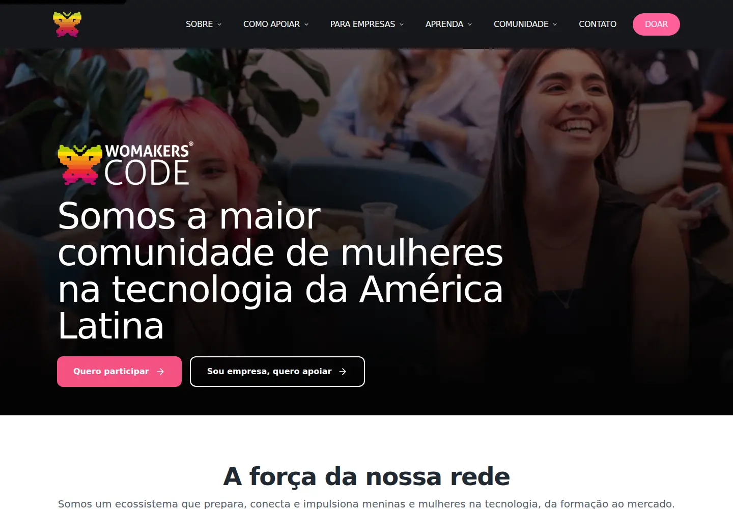 Screenshot of womakerscode.org