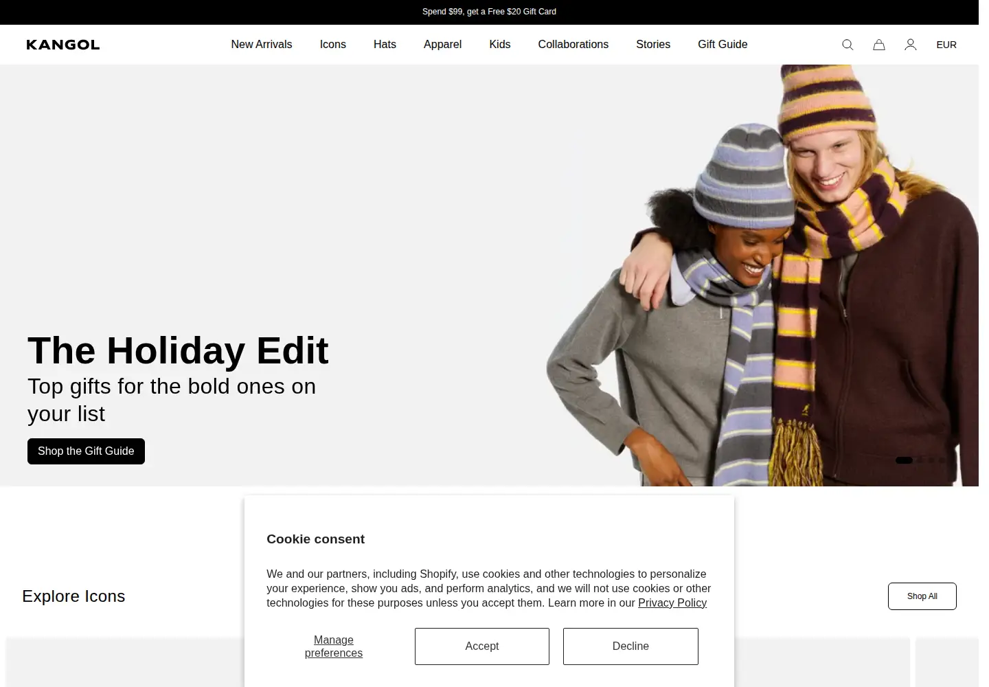 Screenshot of kangol.com