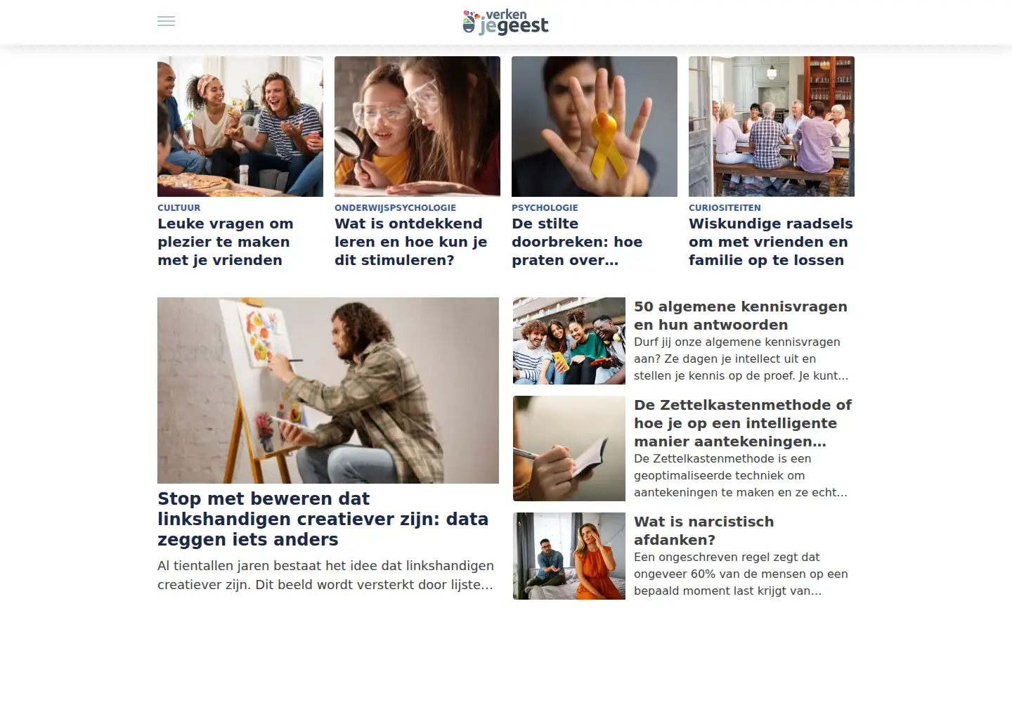 Screenshot of verkenjegeest.com