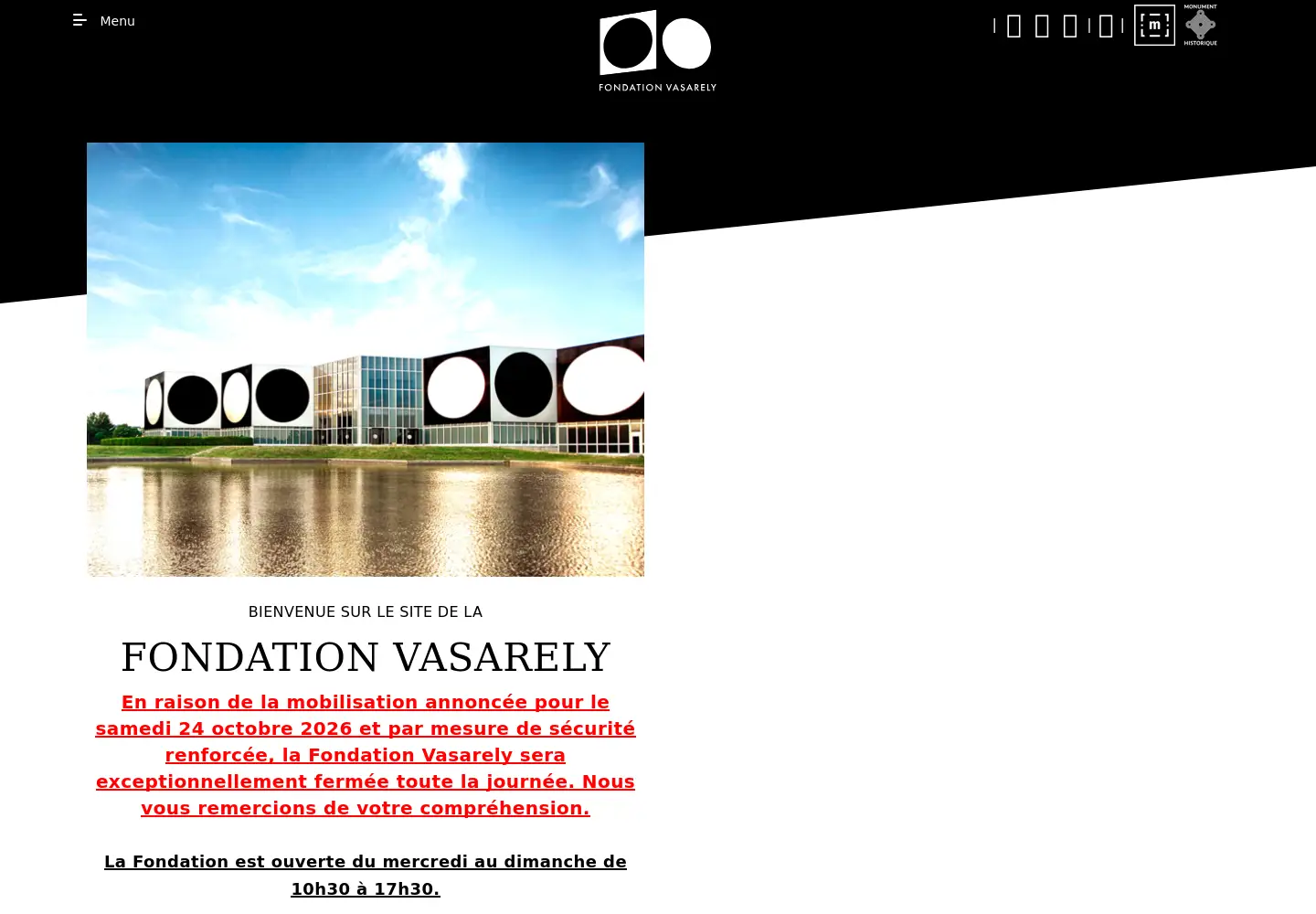 Screenshot of fondationvasarely.fr