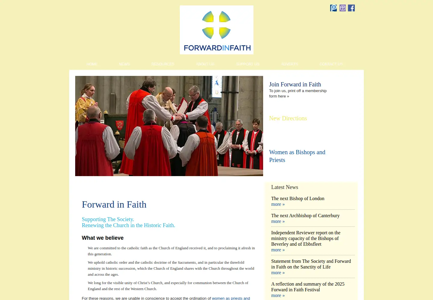 Screenshot of forwardinfaith.com