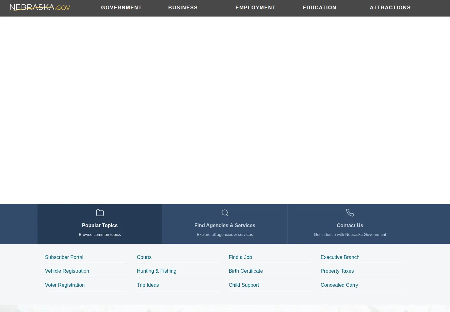 Screenshot of nebraska.gov