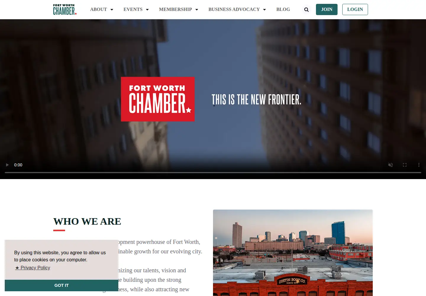 Captured homepage of fortworthchamber.com in the current scan