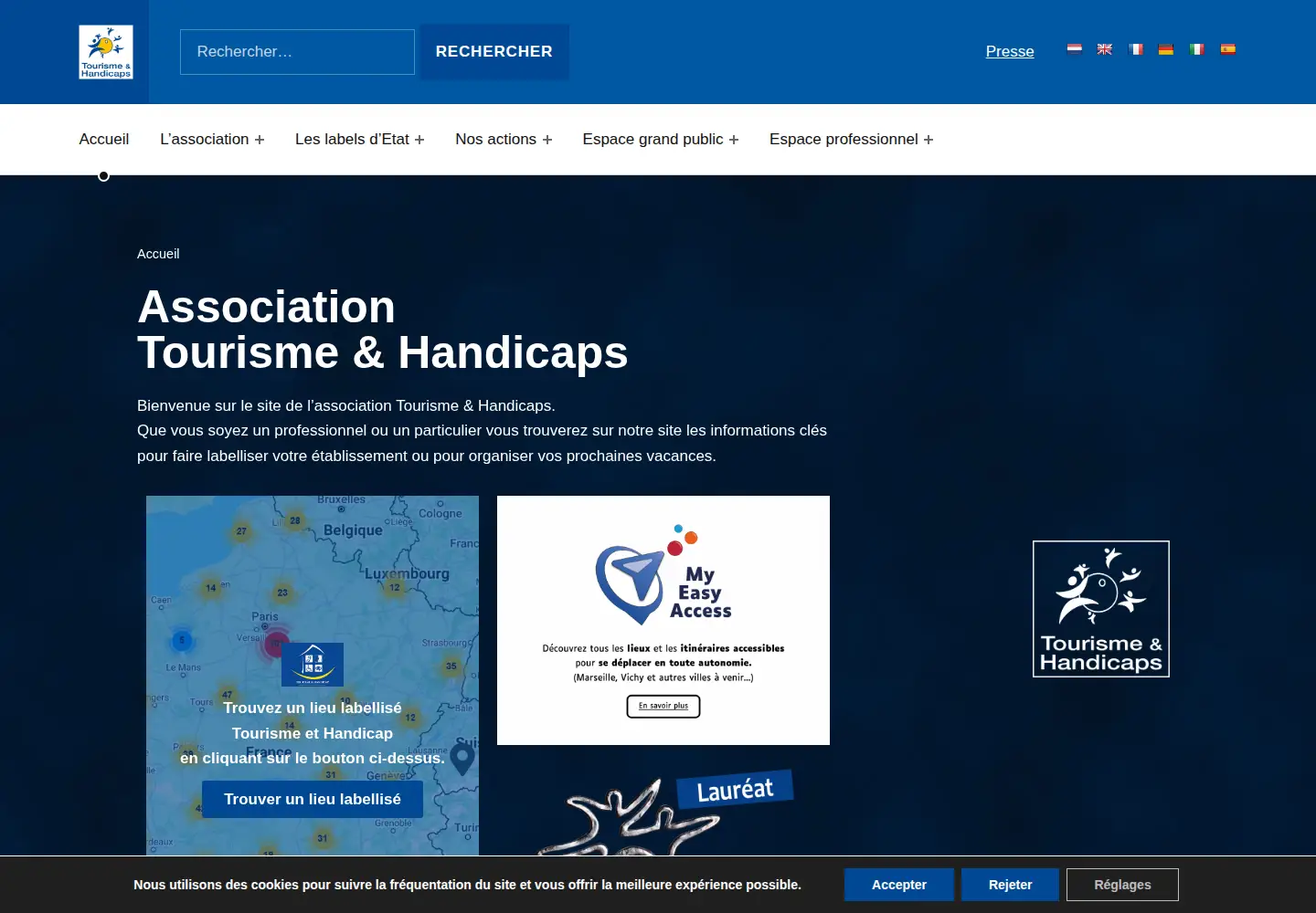 Screenshot of tourisme-handicaps.org