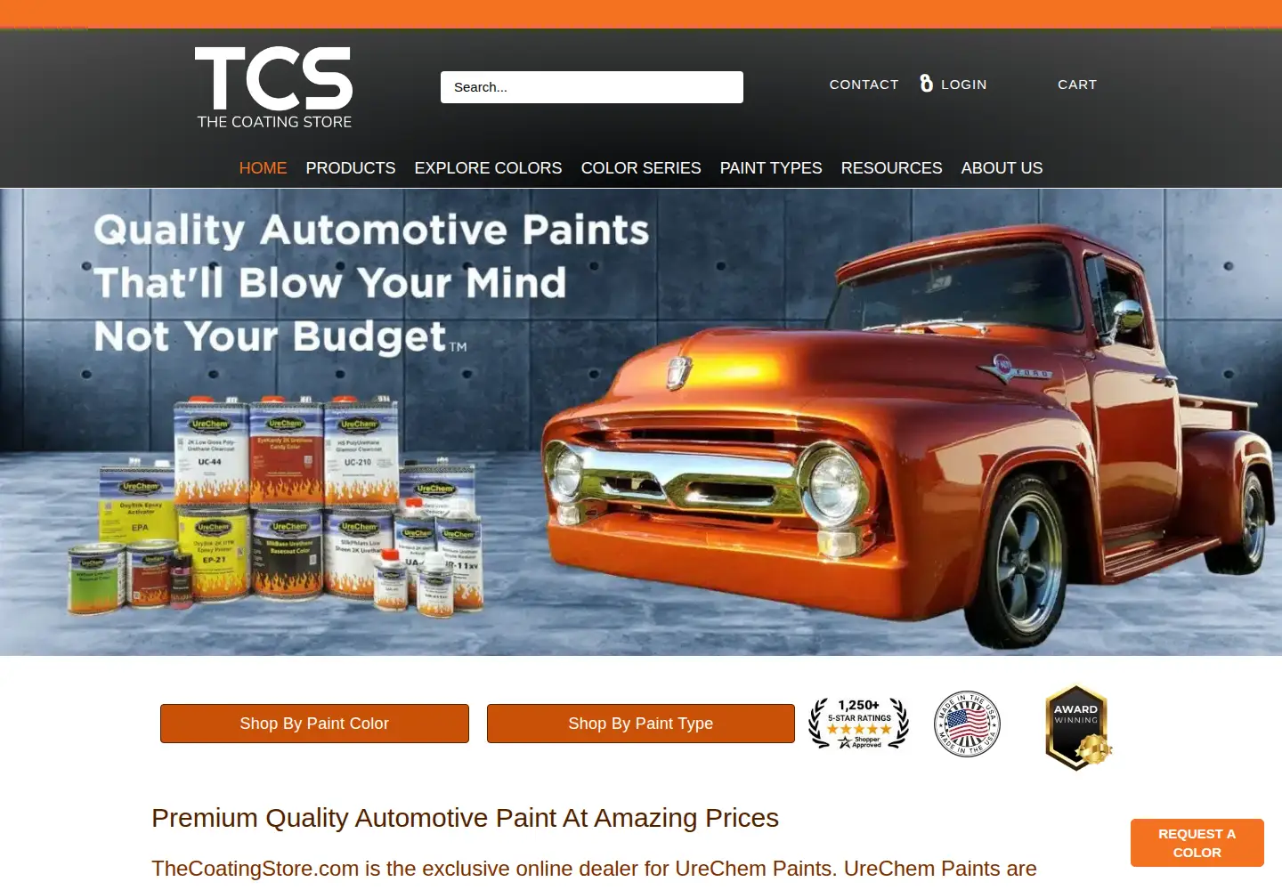 Captured homepage of thecoatingstore.com in the current scan