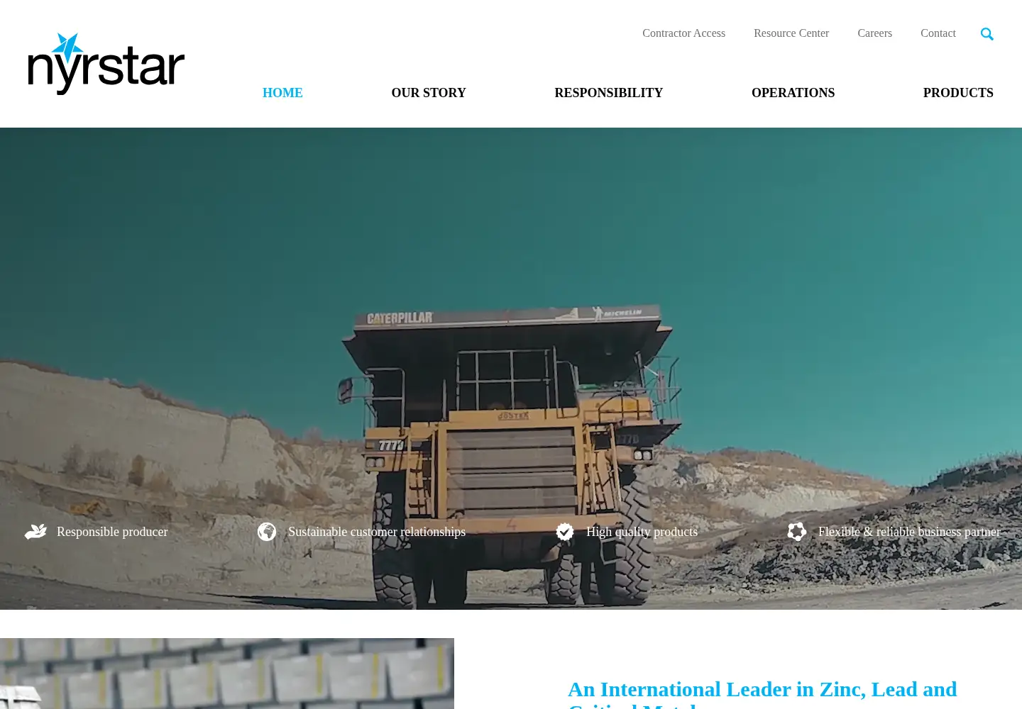Screenshot of nyrstar.com