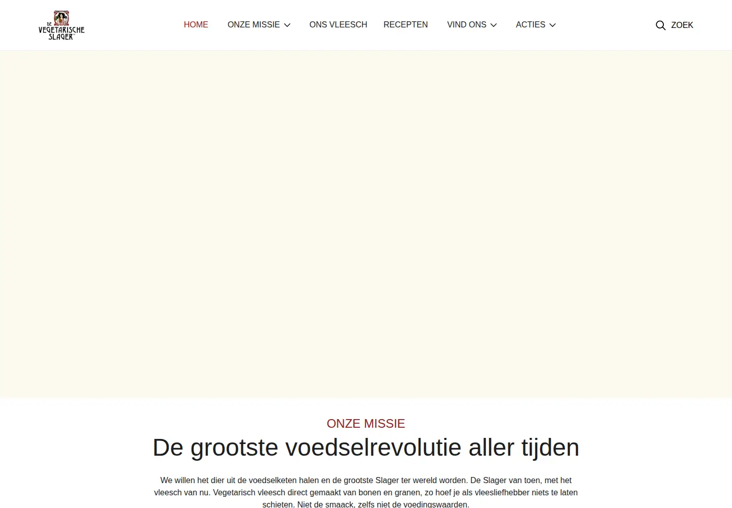 Captured homepage of devegetarischeslager.nl in the current scan
