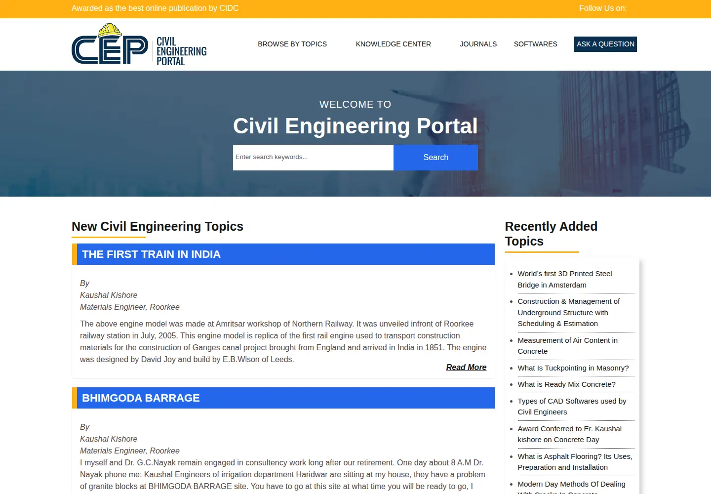 Screenshot of engineeringcivil.com