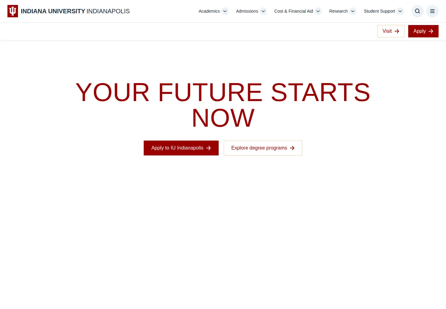 Screenshot of iupui.edu