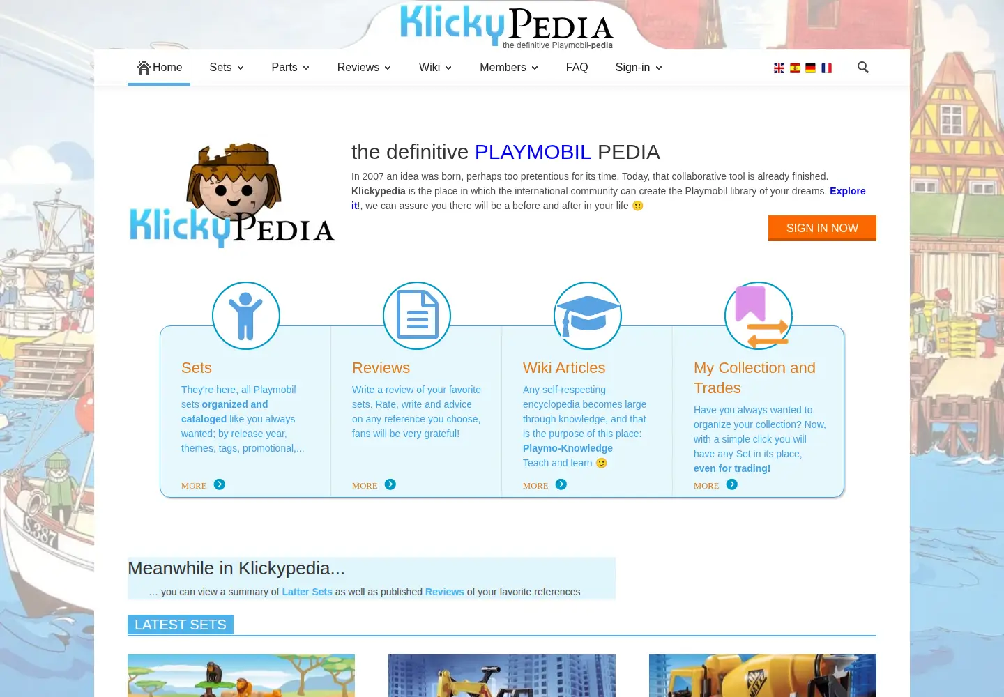 Captured homepage of klickypedia.com in the current scan