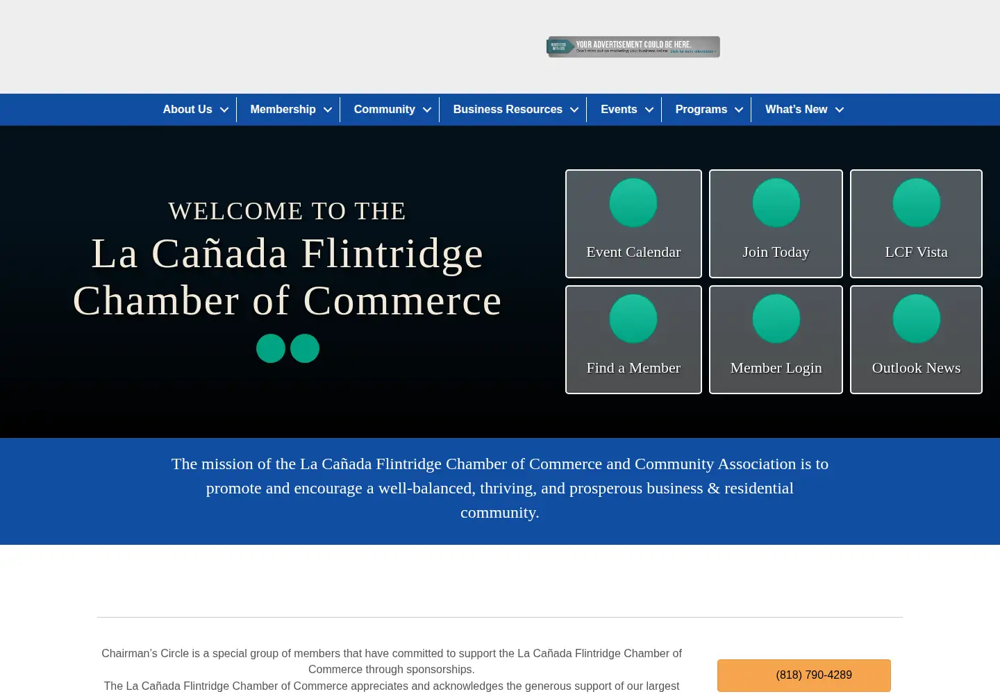 Captured homepage of lacanadaflintridge.com in the current scan