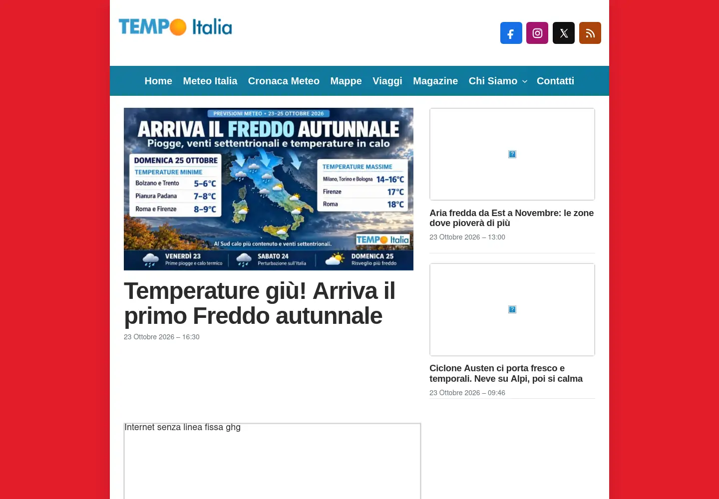 Captured homepage of tempoitalia.it in the current scan