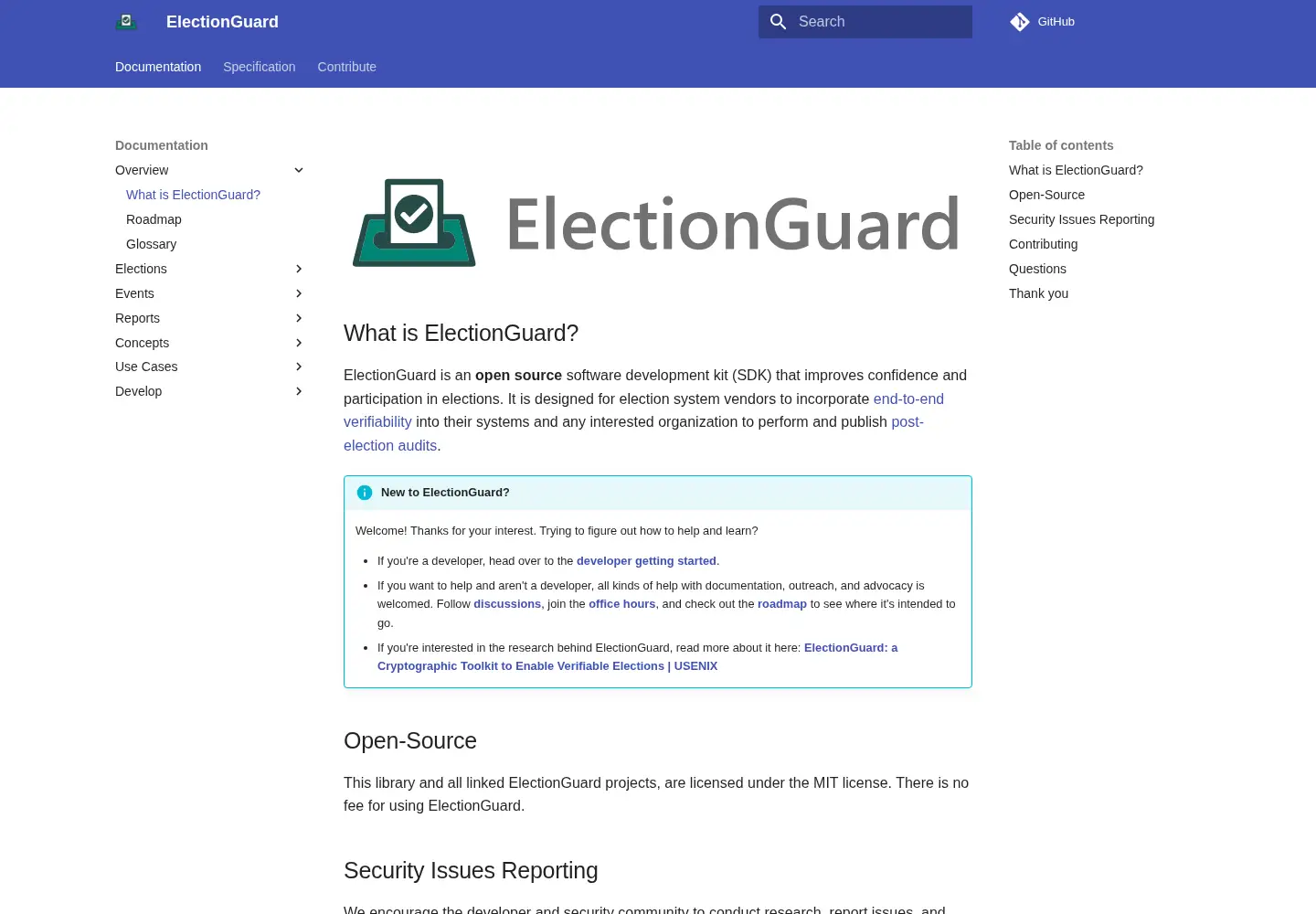 Screenshot of electionguard.vote