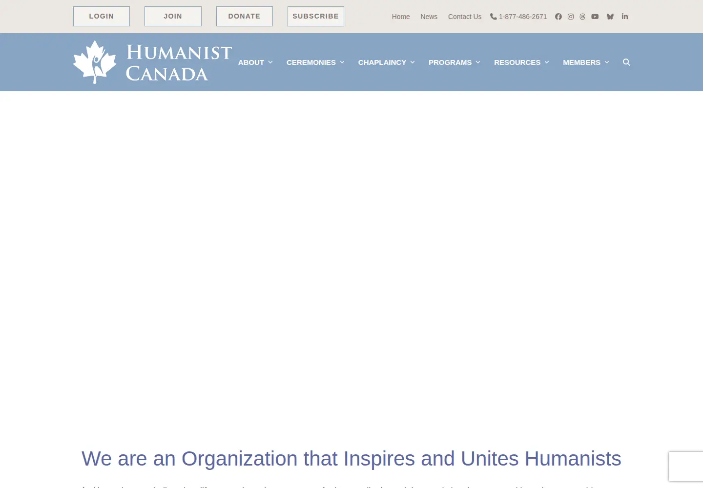 Screenshot of humanistcanada.ca