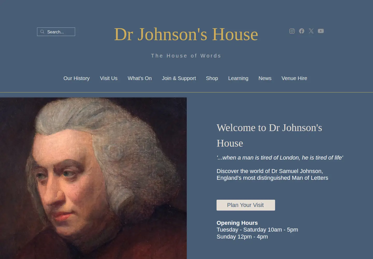 Screenshot of drjohnsonshouse.org