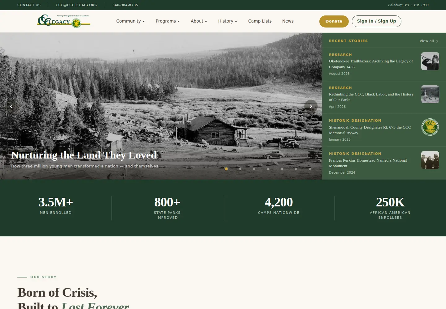 Screenshot of ccclegacy.org