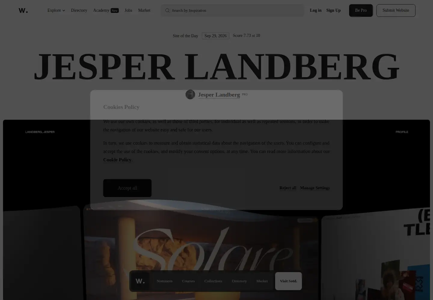 Screenshot of awwwards.com