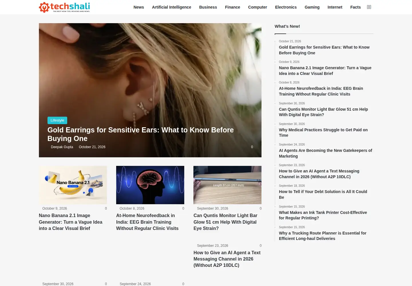 Captured homepage of techshali.com in the current scan