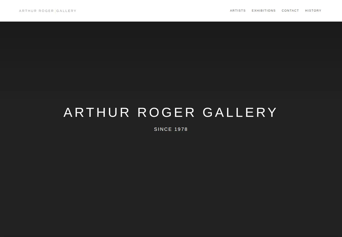Captured homepage of arthurrogergallery.com in the current scan